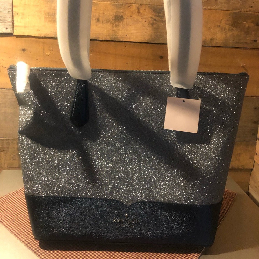 Brand new Navy Blue Kate Spade Glitter Tote